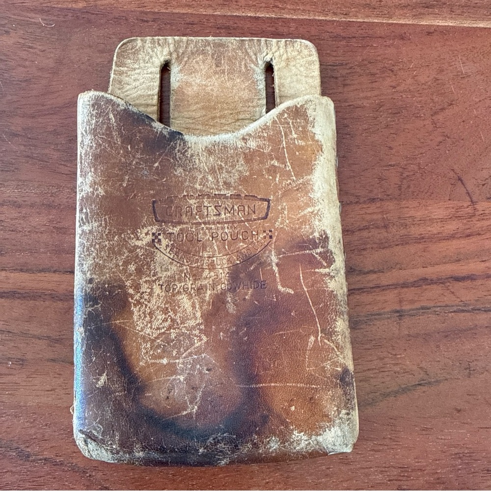 Vintage Leather Craftman Sears Roebuck & Co Tool Pouch Top Grain Cowhide No 4514